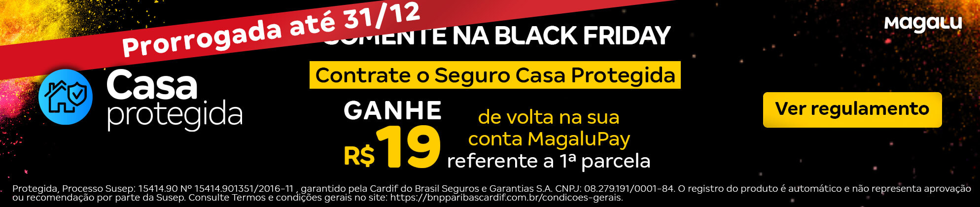 banner promoção black friday Seguro Casa Protegida
